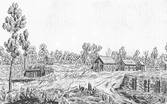 View of Red River Settlement, (1817) Archives of Manitoba