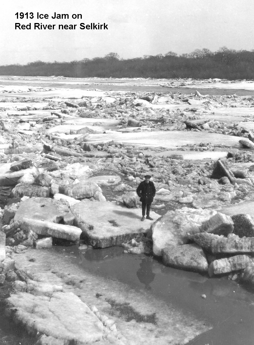 1913 Selkirk, Red River ice jam