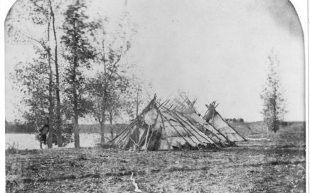 Birchbark Tents, Red River, Middle Settlement., 1858