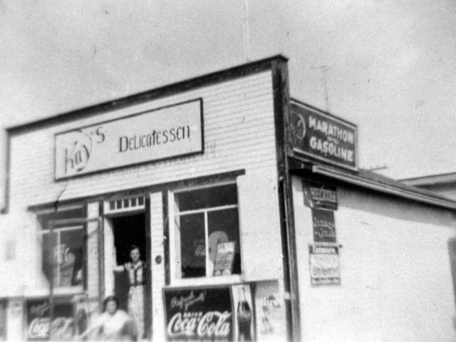 Kay's Delicatessen in East Selkirk -Mike & Kay Negrich (nee Karank). Now where St Mary's Catholic church now stands