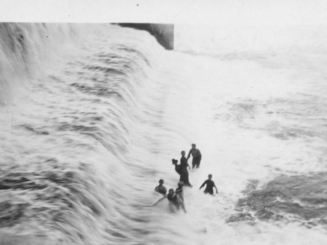 Swimmers at base of locks 3