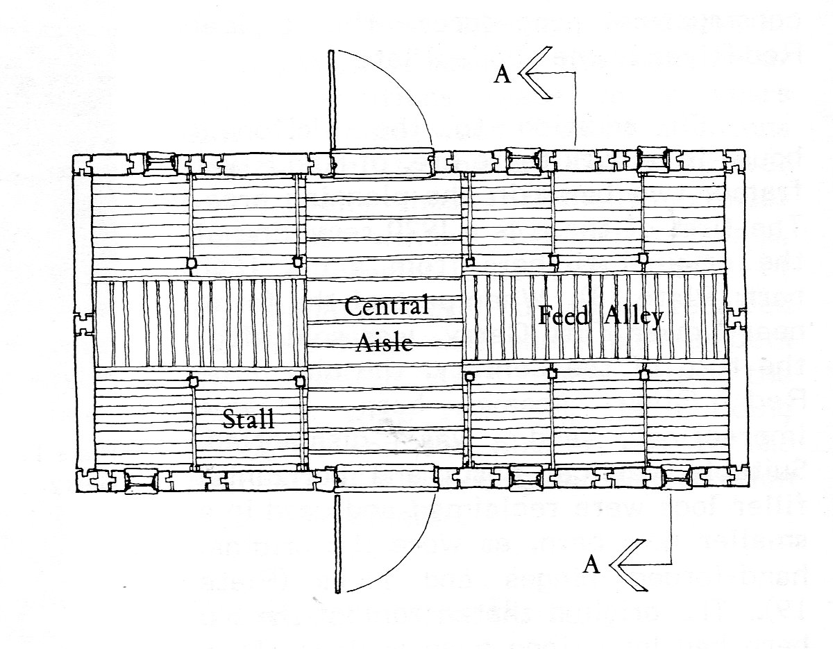 Sketch of a log barn
