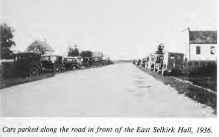 Cars in front of East Selkirk Hall 1936