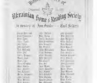 List of Pioneer Members of Ukrainian Home and Reading Society