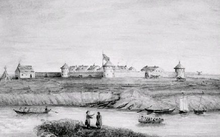 James Lockhart watercolour, HBC Upper Fort Garry, Red River Settlement, 1868 Library and Archives Canada
