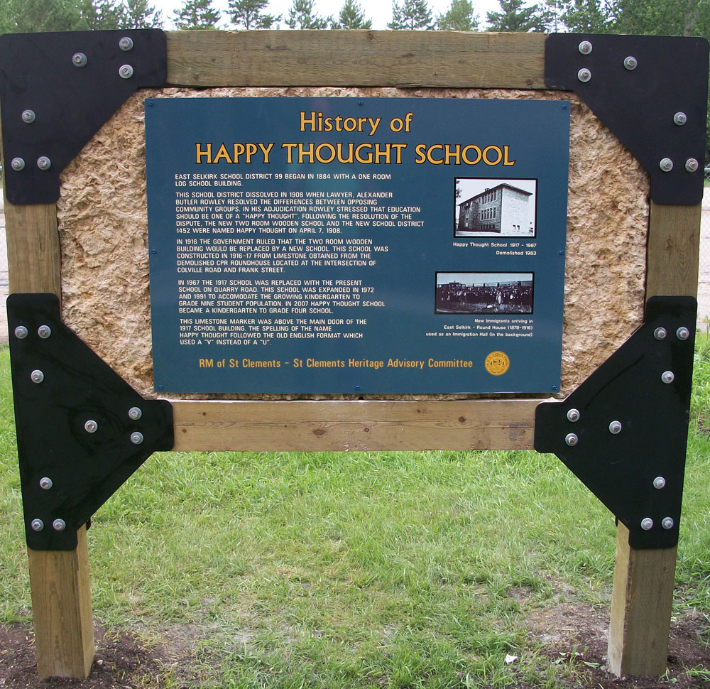 Back of Happy Thought School Sign