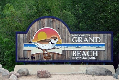 Sign for Grand Beach Provincial Park