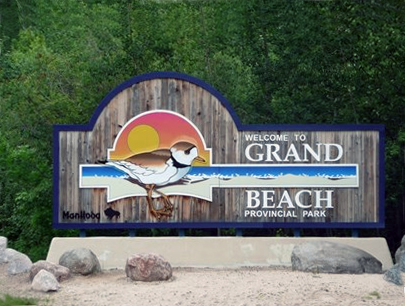 Sign for Grand Beach Provincial Park